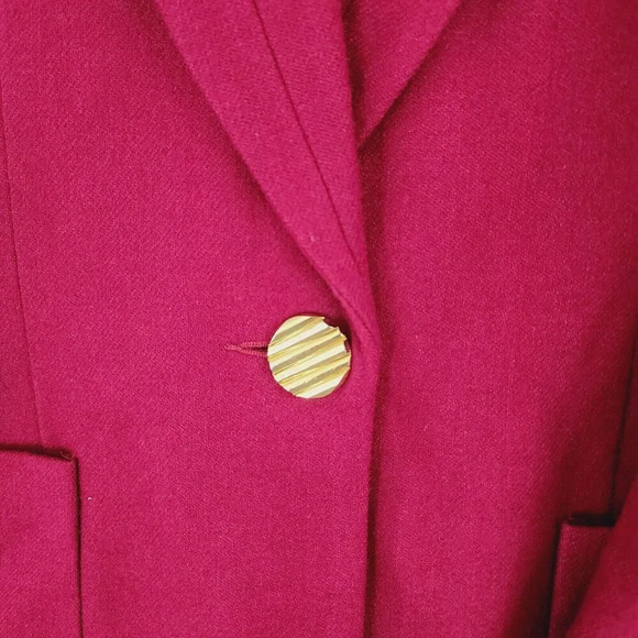 Oleg Cassini Womens 14 Red Wool Blend Blazer Jacket Work Career 23PT - Picture 7 of 8